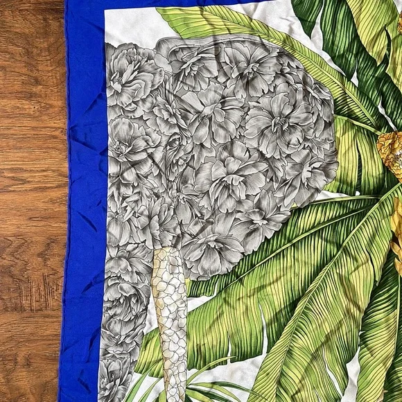 Salvatore Ferragamo vintage silk jungle motif scarf